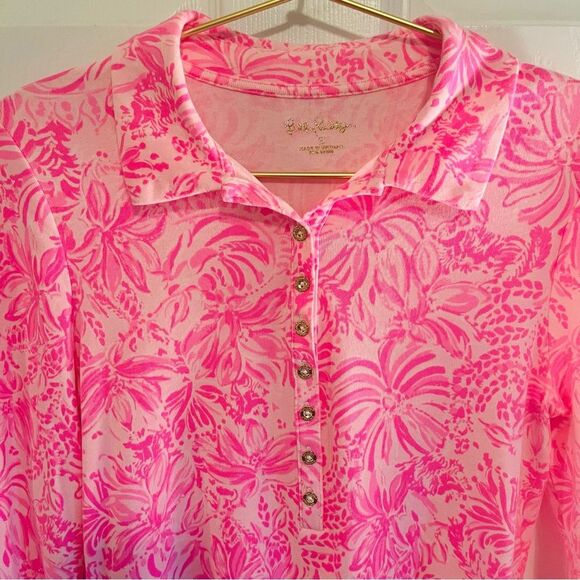 Lilly Pulitzer Pink Botanical Button Down Shirt - Picture 2 of 5